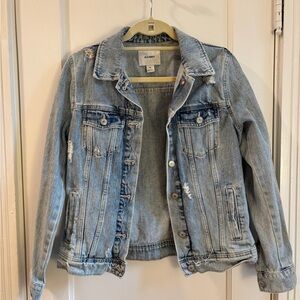 Distressed Old Navy Classic Light Blue Denim Jacket